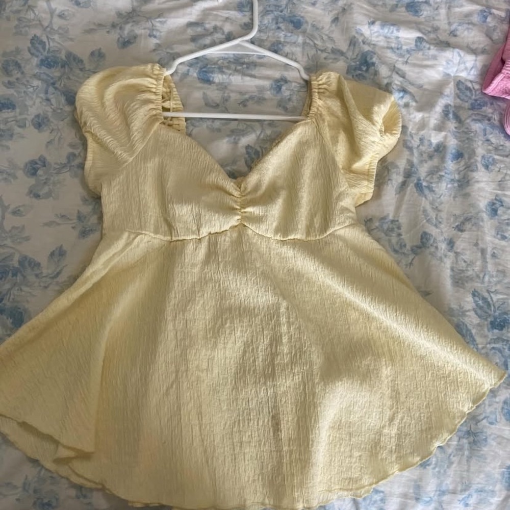 Pink Rose Light Yellow Blouse